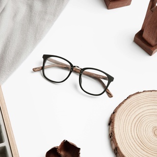 Kính gỗ gọng vuông full  MINIWOOD chính hãng thời trang nam nữ cá tính, phong cách Hàn Quốc năng động