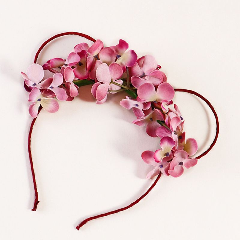 Băng Đô Tai Gấu Đính Hoa Nhân Tạo Dễ Thương Dành Cho Bé Gái