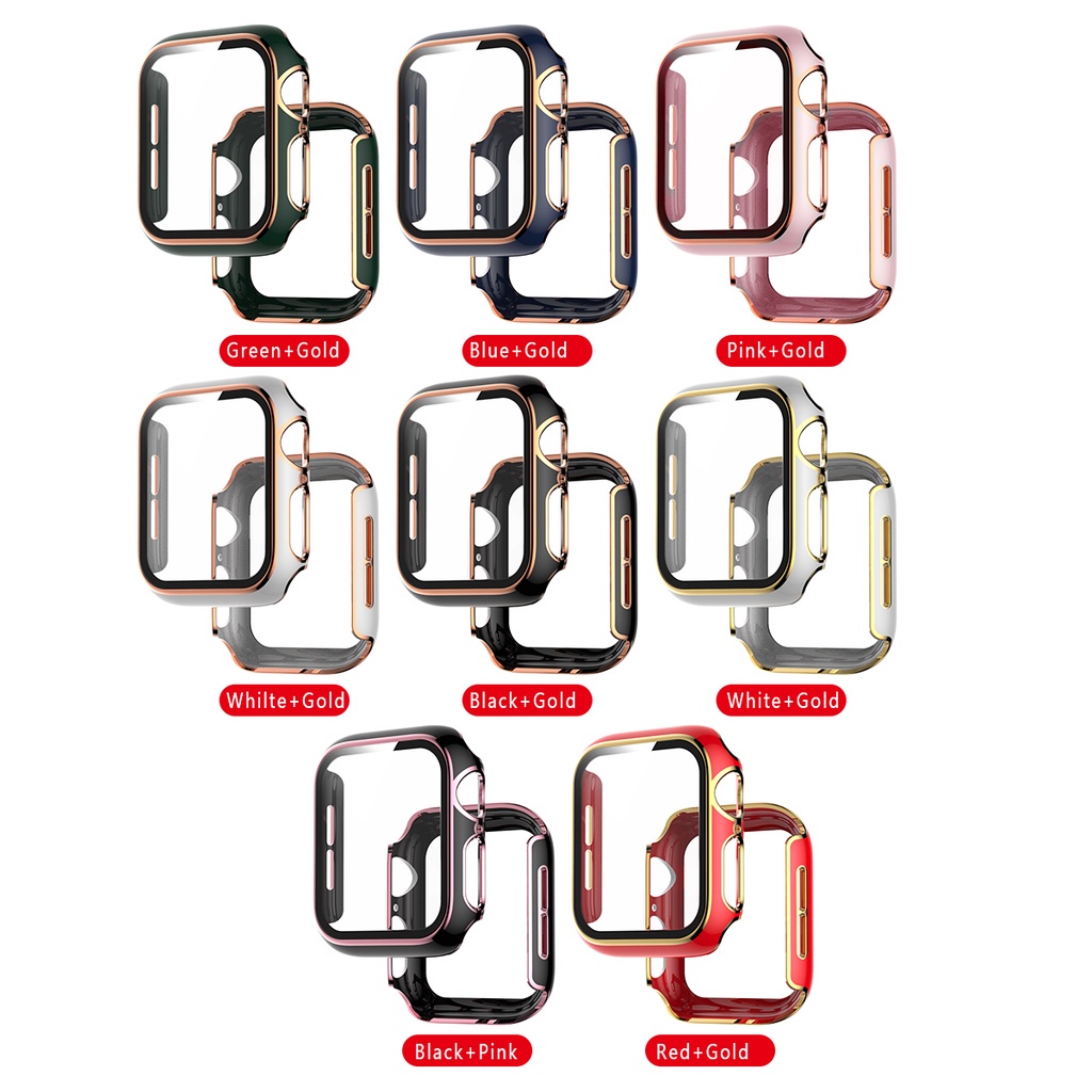 Ốp bảo vệ kính cường lực Jansin thích hợp cho đồng hồ Apple Watch 44mm 40mm 38mm 42mm Iwatch Series 6 Se 5 4 3 2 1