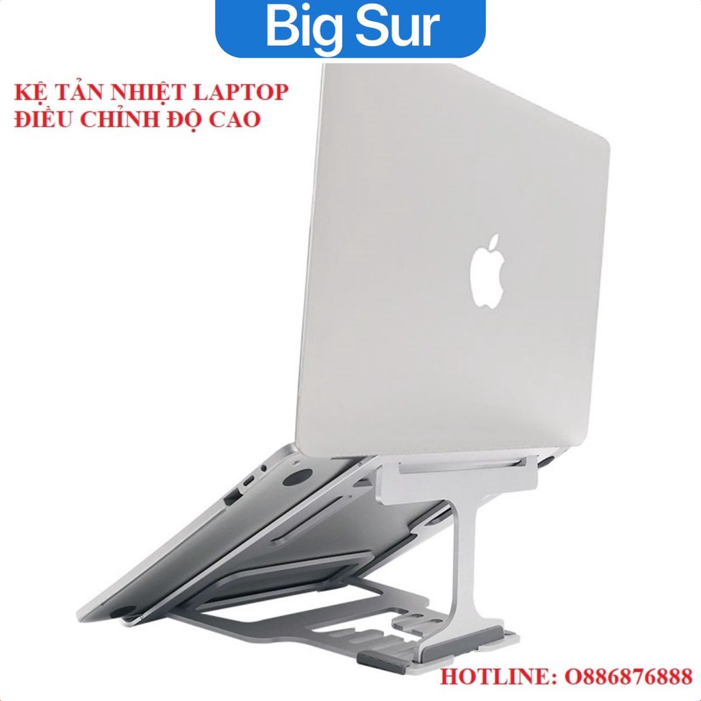 Giá đỡ laptop nhôm tản nhiệt có thể gấp gọn SE-S35  kích thước lớn, 5 mức điều chỉnh.