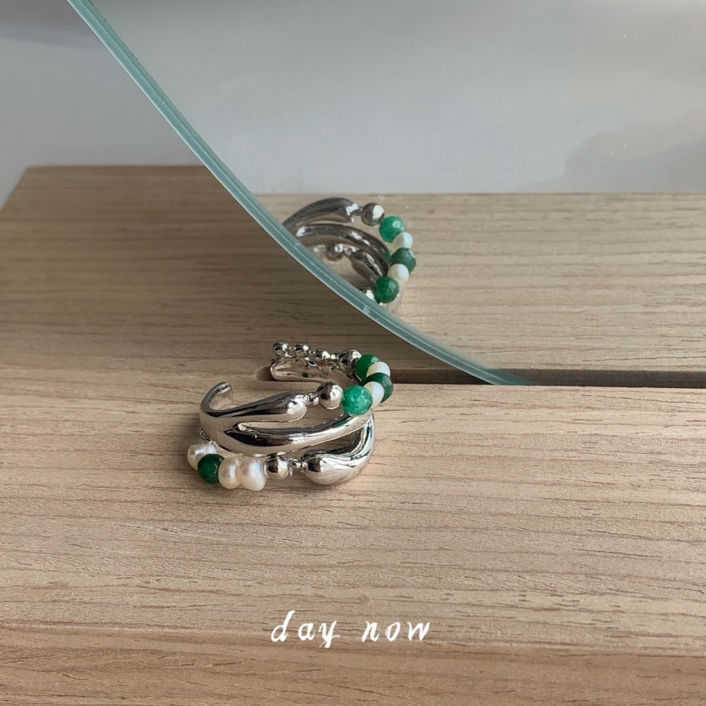 Nhẫn Hở Nhiều Lớp Đính Ngọc Trai Đơn Giản Thời Trang Phong Cách Hàn Quốc Cho Nữ