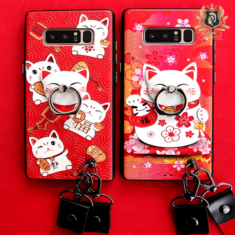 Ốp Tết Mèo Chiêu Tài - Chiêu Lộc cho SamSung : S8+ ; S9+ ; Note 8