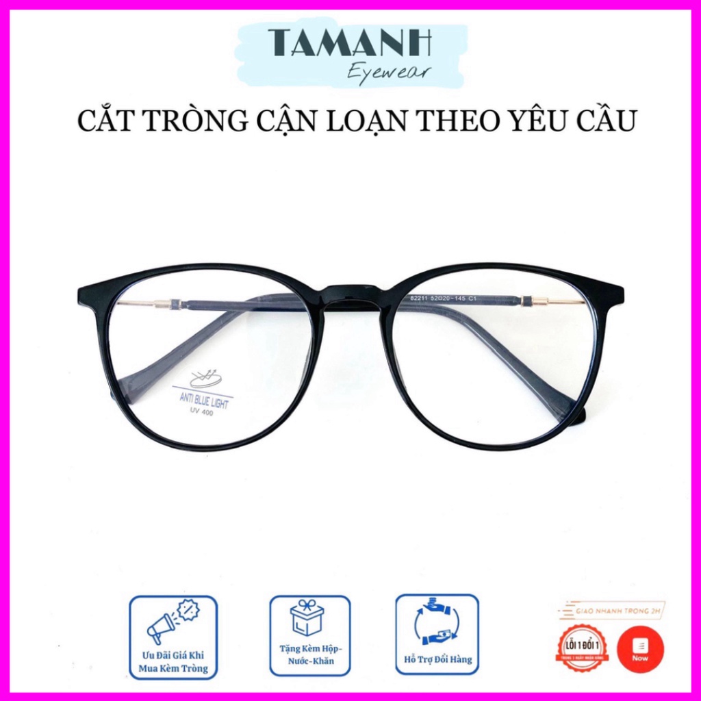 Gọng kính cận Blue light mắt tròn càng cốt kim loại  đã có mắt không độ TAMANHEYEWEAR Nhiều Màu