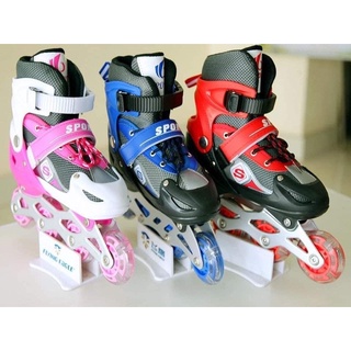Giày PATIN trẻ em, người lớn bánh có đèn flash sports, tặng kèm bảo hộ tay và đầu gối khủy tay , tặng túi đựng giày