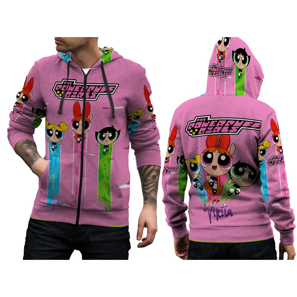 Áo Khoác Hoodie In Hình Powerpuff Girls Dễ Thương Cho Bé Gái 02