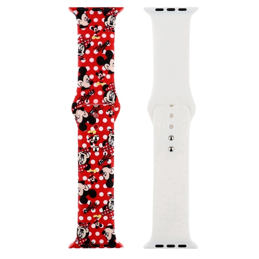 Dây Đeo Silicon Hình Chuột Mickey Dễ Thương Cho Apple Watch Series 5 4 3 2 1 Iwatch 44mm 42mm 40mm 38mm