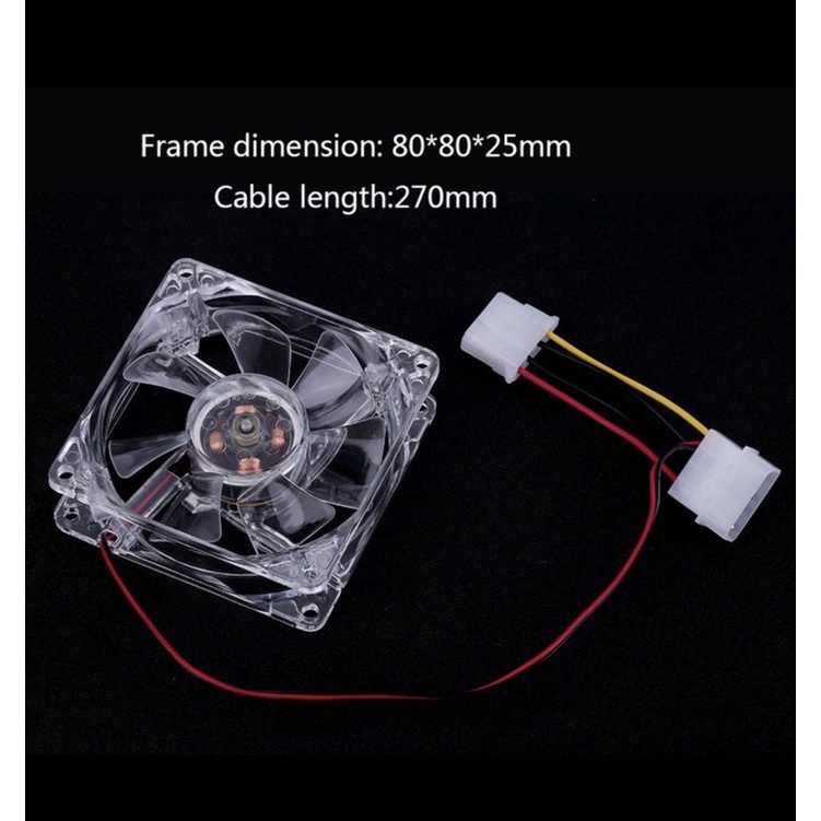 fan case 80mm trong suốt có đèn led | BigBuy360 - bigbuy360.vn