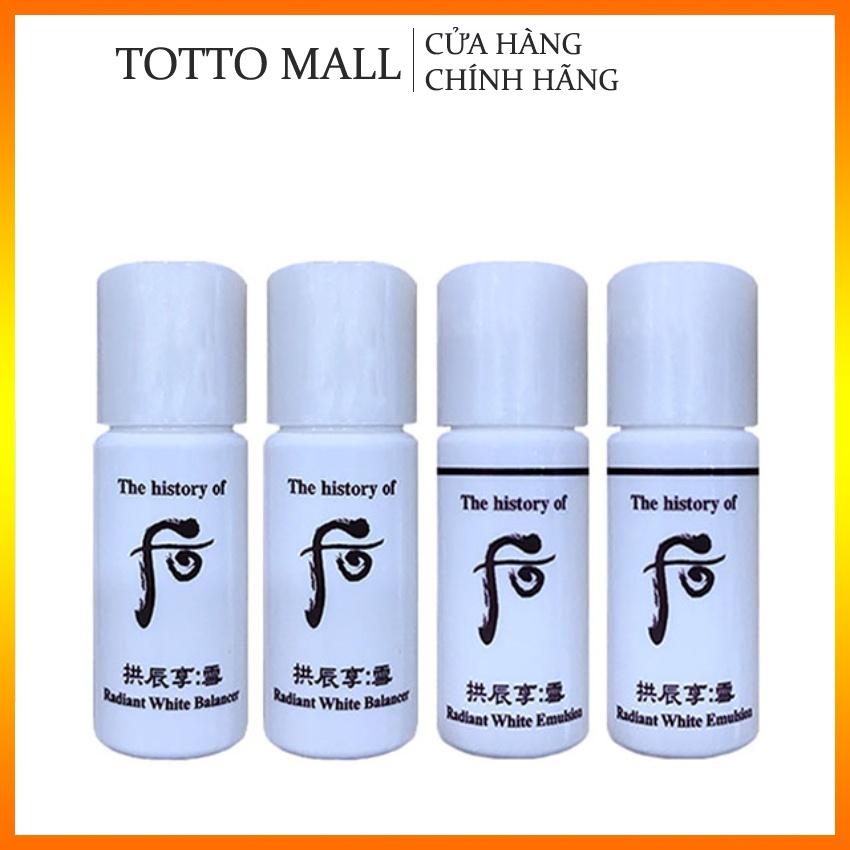 [10 chai] Nước hoa hồng và sữa dưỡng trắng da Whoo Radiant white 5mlx10 - Nước h