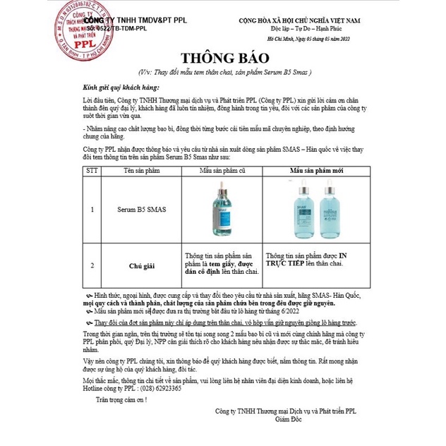 Tinh Chất Phục Hồi Và Cấp Ẩm Smas Pro Vitamin B5 Hydra Serum