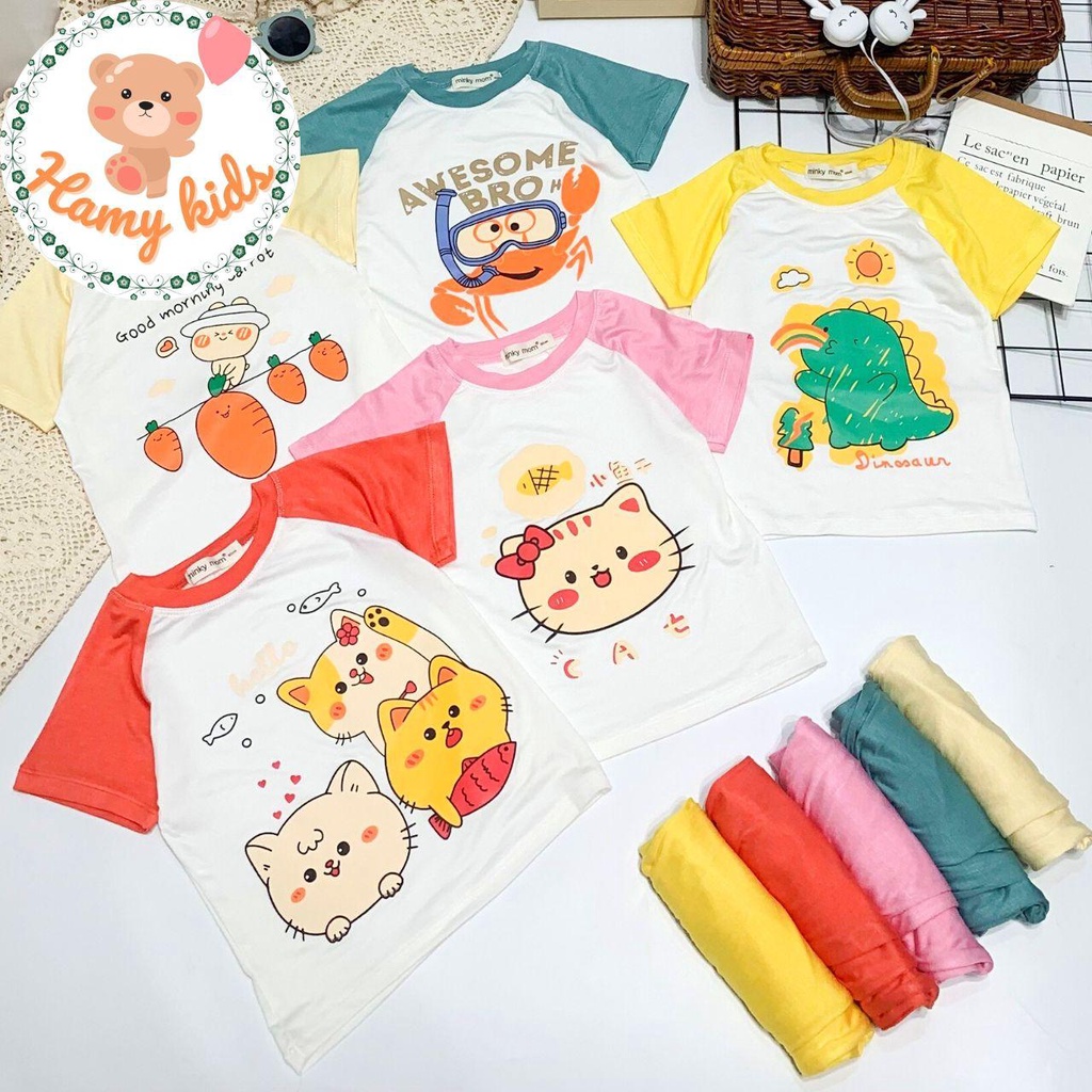 Bộ Tay Ngắn Quần Alibaba Minky Mom Chính Hãng Cho Bé Trai Bé Gái Chất Vải Thun Lạnh Đáng Yêu Bé Từ 0-5 Tuổi- Hamykids