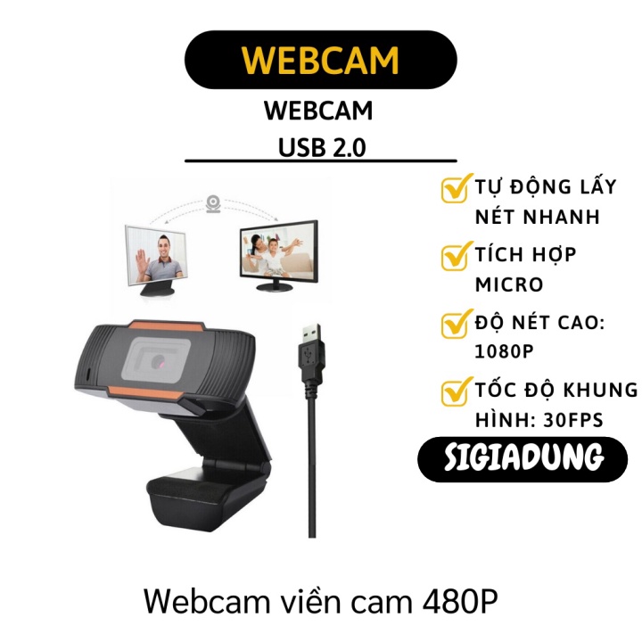 [SGD] Webcam Máy Tính - Camera WebCam HD 1080P Kèm Mic Dùng Cho Skype 10335