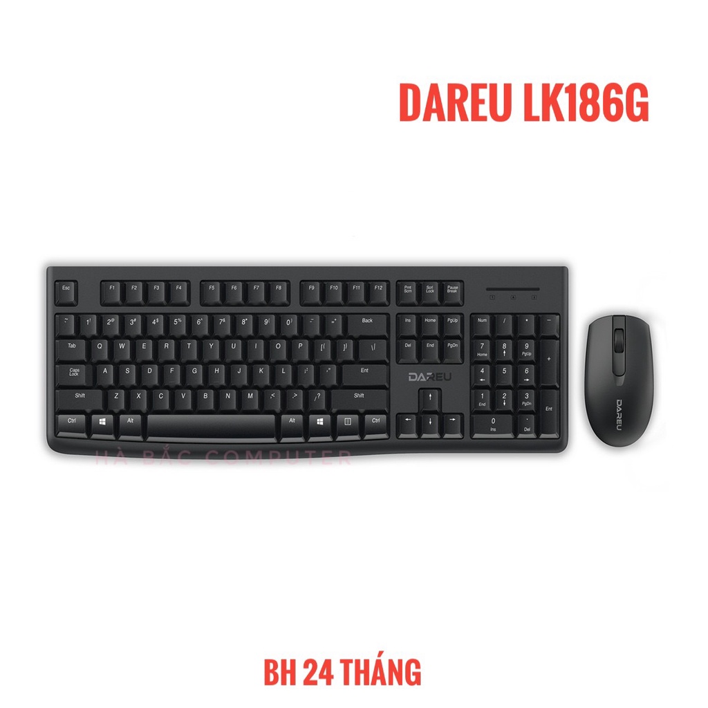 Bộ Bàn Phím Chuột Không Dây Dareu LK186G - Bộ Bàn Phím Chuột Văn Phòng - Chính Hãng