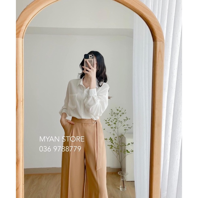 QUẦN SUÔNG ỐNG ĐỨNG 3 MÀU ĐEN BE TRẮNG CHO NỮ