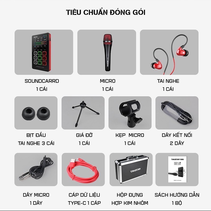 Combo hát Karaoke Takstar MX1 bản Mini đa chức năng, nhỏ gọn - Combo mic thu âm MX1 - Combo Livestream [ BẢO HÀNH 1 NĂM]