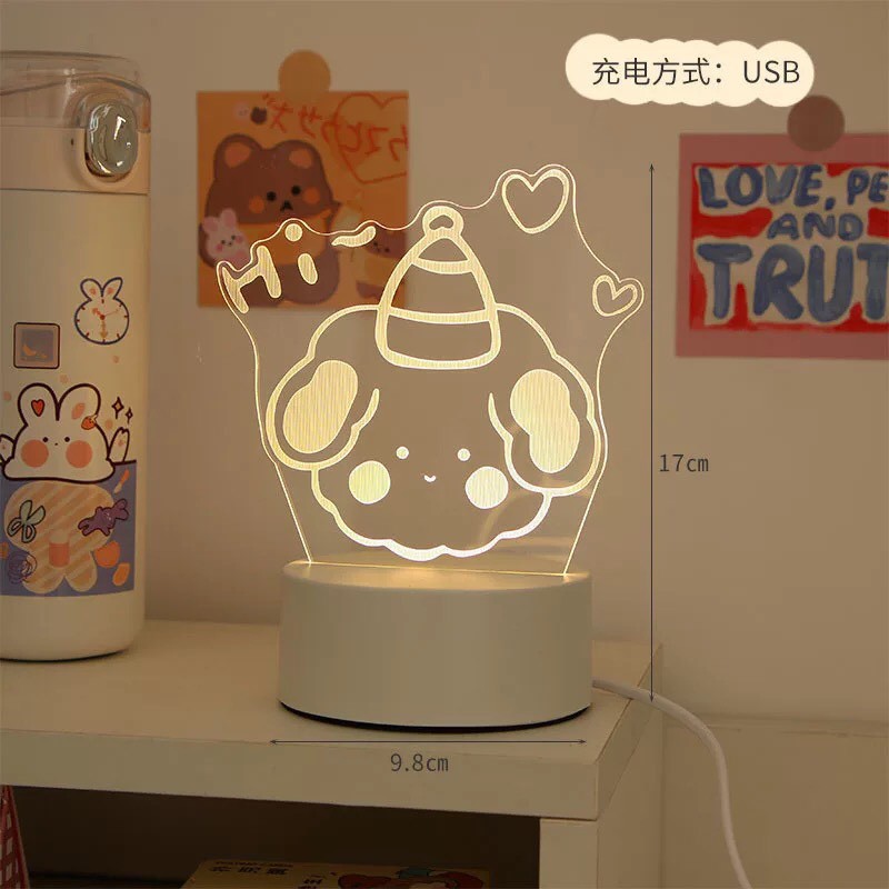 Đèn Led Ngủ 3D Bàn Gấu Trong Suốt Cute Phong Cách Dễ Thương - Trang Trí Phòng Ngủ DLN20