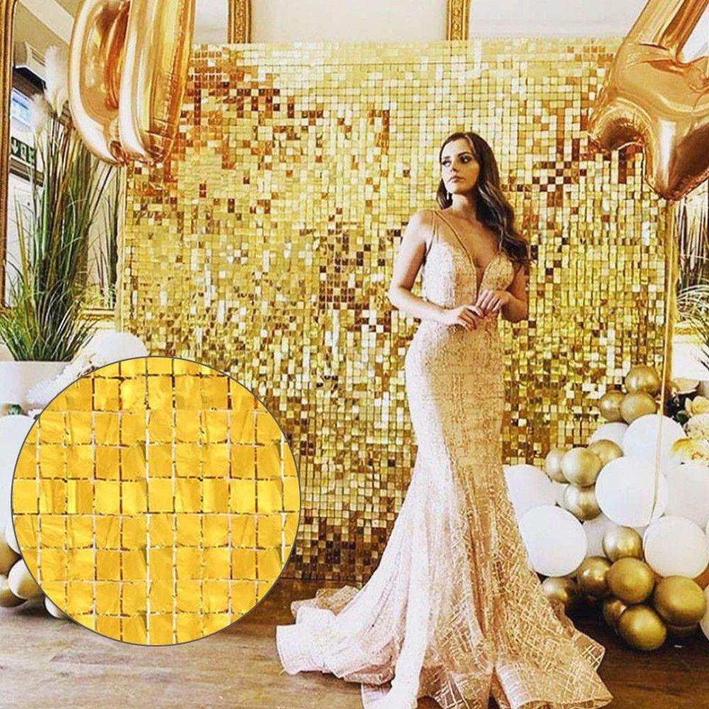 PINEVN Rèm Lấp Lánh Trang Trí Tiệc Cưới / Phông Nền Tiệc Tùng