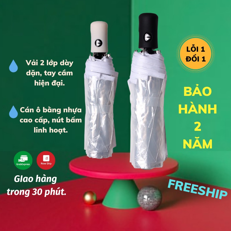 Ô Che Mưa Dù Che Mưa Trong Suốt Cao Cấp Gấp Gọn Chống Thấm Du Che Mua Asaki