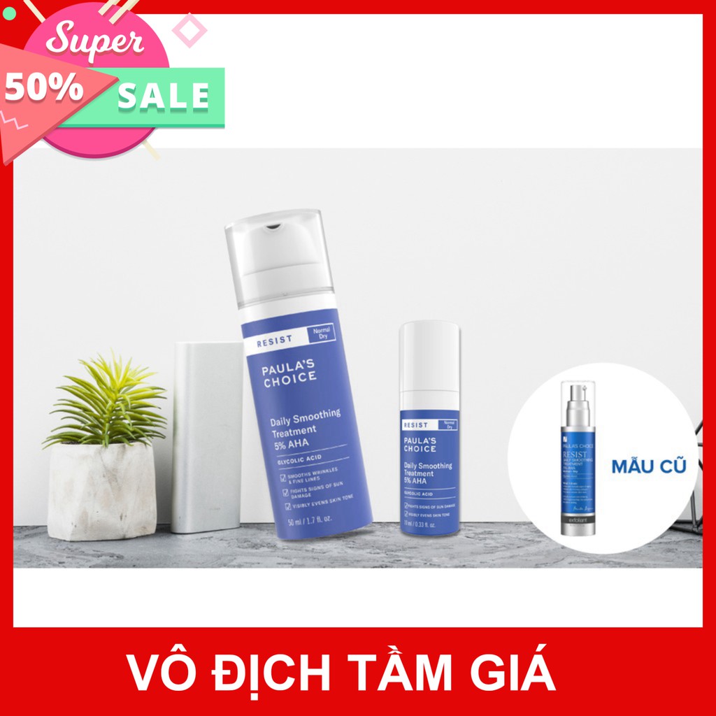 Kem làm mềm da, loại bỏ tế bào chết chứa 5% AHA PAULA'S CHOICE RESIST DAILY SMOOTHING TREATMENT 10ml 7667