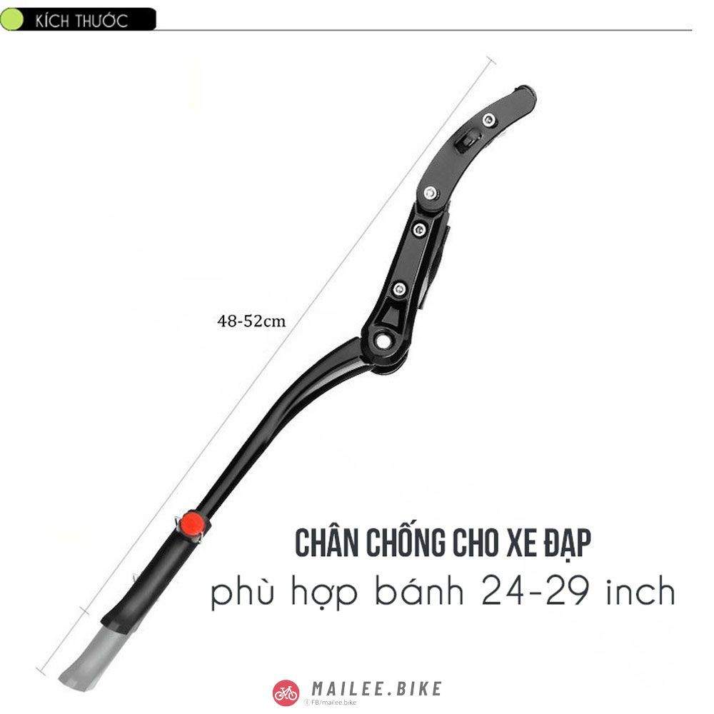 Chân Chống Xe Đạp Kích Thước 48-52 Cm Điều Chỉnh Dễ Dàng Hợp Kim Nhôm Chắc Chắn Lắp Đặt Nhanh Chóng Tiện Dụng