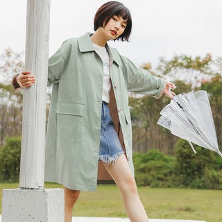 Áo khoác trench coat xanh mint