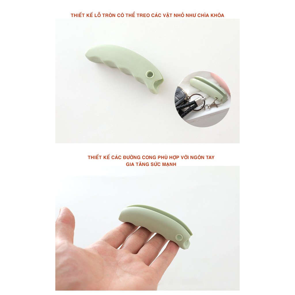 Silicone tay cầm xách túi nilon gắn móc chìa khóa Minh House