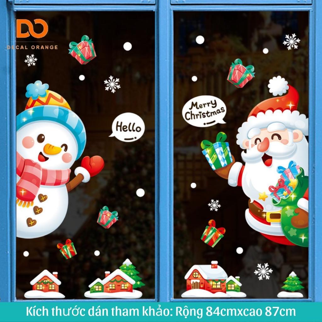 Decal noel dán tường dán kính, 2 mặt màu, hút tĩnh điện trang trí cửa hàng, văn phòng | BigBuy360 - bigbuy360.vn