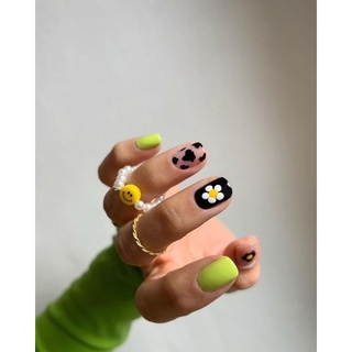 Nails box móng úp thiết kế,sơn gel đen và xanh neon cá tinh