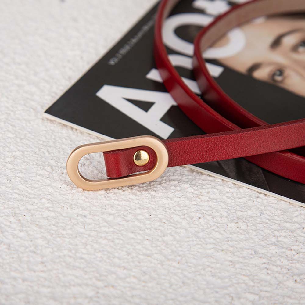 Thắt Lưng Da Bò Màu Trơn Không Bị Rách Thời Trang Cho Nữ