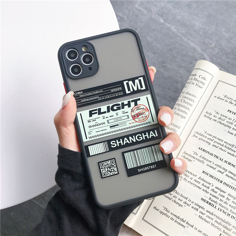 Vỏ Skin Feel cho iPhone 11 12 Pro Max X XR Bảo vệ ống kính 8 7 6 Plus Vỏ chống rơi Mẫu Thẻ lên máy bay