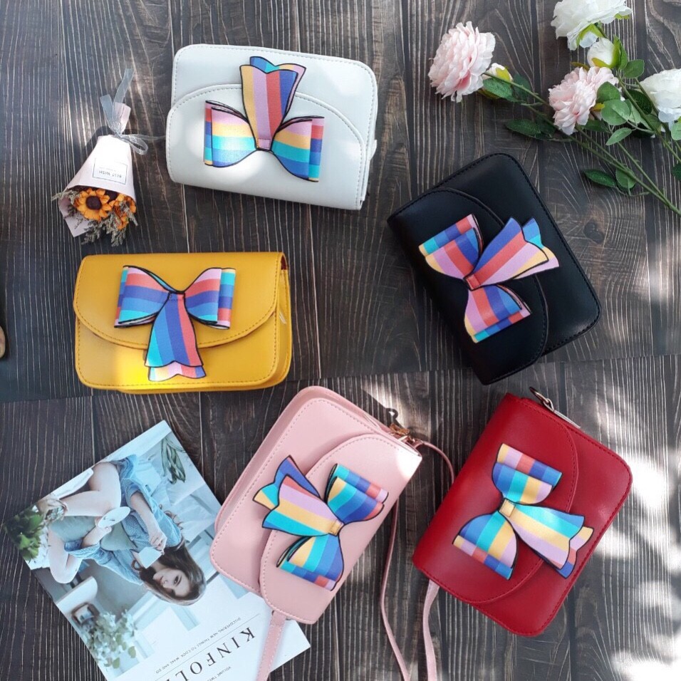 [Có Video Thật]Túi Bì Thư Nơ Hoa Siêu Xinh