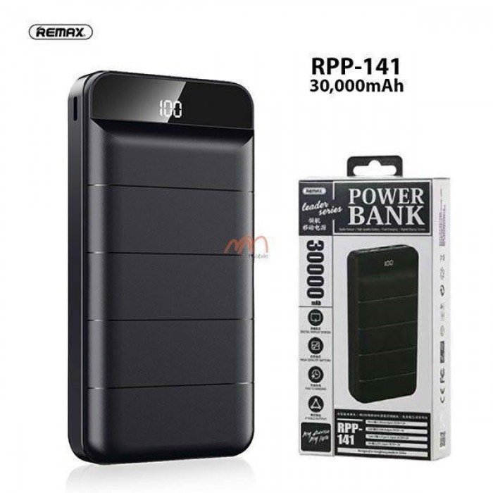 [Mã 33ELSALE hoàn 7% đơn 300K] Pin dự phòng chính hãng 30000mah Remax RPP-141