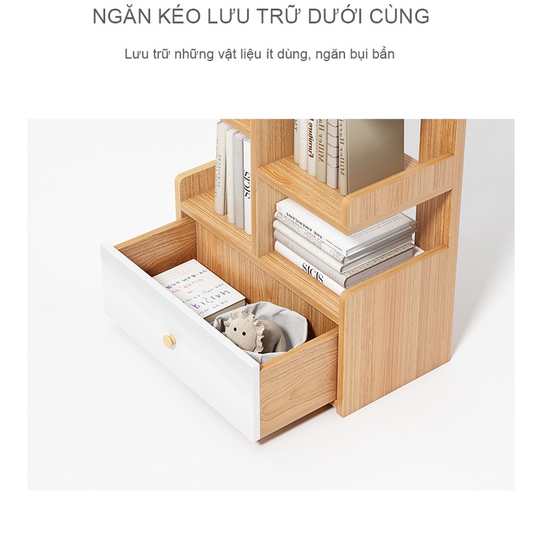 Giá sách, kệ sách hình cây kèm ngăn kéo để đồ hiện đại - GP171