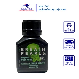 Viên Uống Thơm Miệng Breath Pearls thảo dược Làm Thơm Miệng Giảm Hôi Miệng Cho Miệng Thơm Cả Ngày Dài 50 Viên
