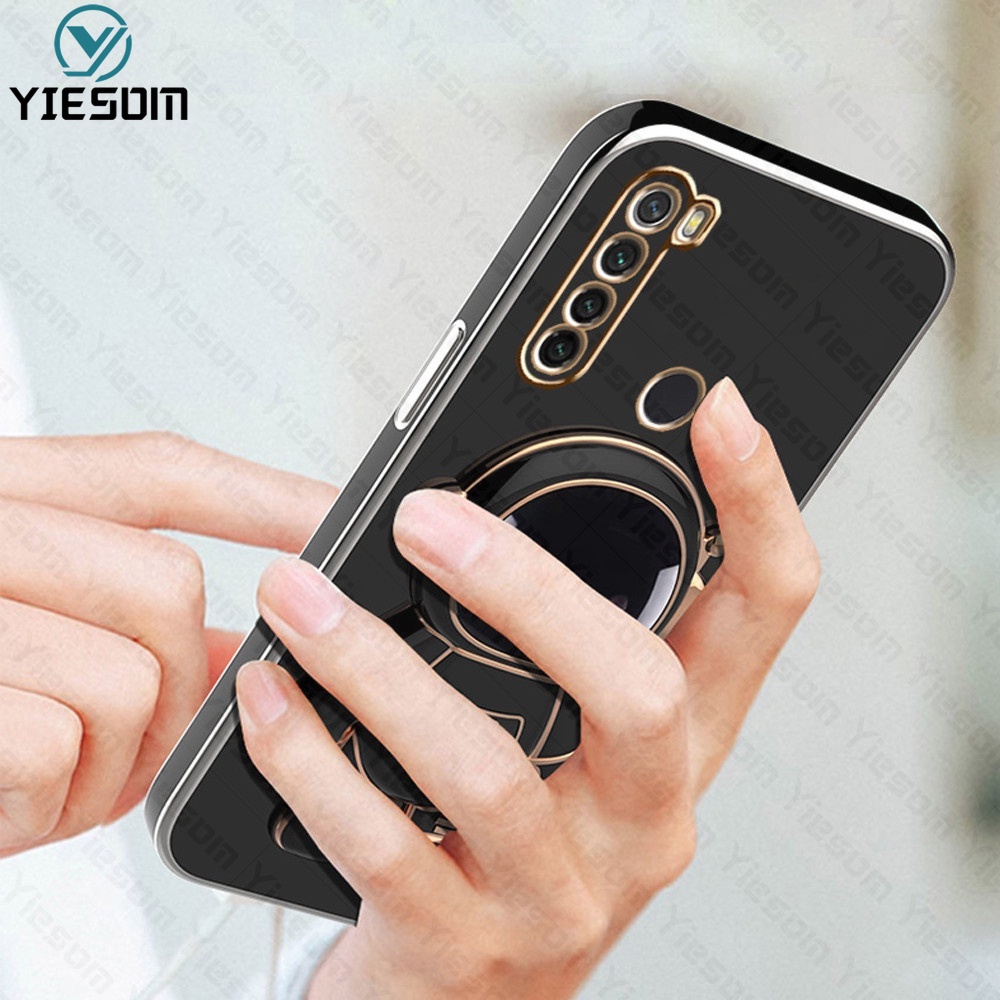 Ốp Điện Thoại Silicon Mềm Có Giá Đỡ Hình Vuông Mạ Sang Trọng Cho Xiaomi Redmi Note 8 8T 7 5 Pro Redmi 7 5 Plus