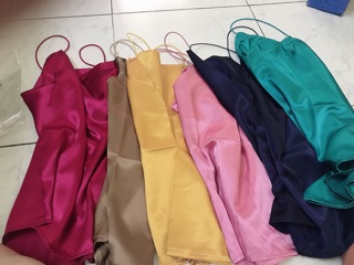 Áo hai phi lụa 2 dây hót trơn ( bảng màu phía sau)