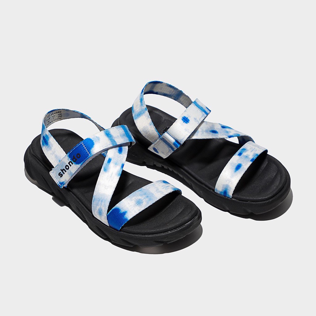 [Mua Kèm Áo Thun 0Đ] Giày Sandals SHONDO F6 Sport Chính Hãng - F6S1031 Màu Loang Khói Xanh Dương