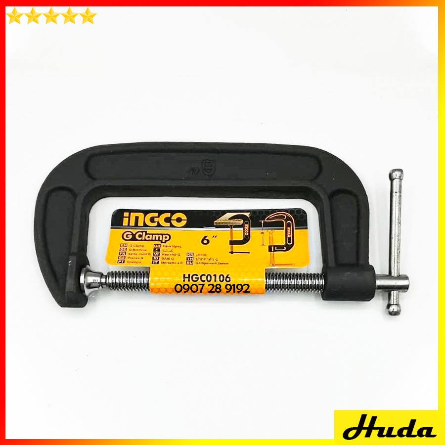 Cảo chữ C chữ G 100-150mm (4-6inch) dùng kẹp cố định sắt gỗ Total Ingco lực kẹp chịu lực tốt