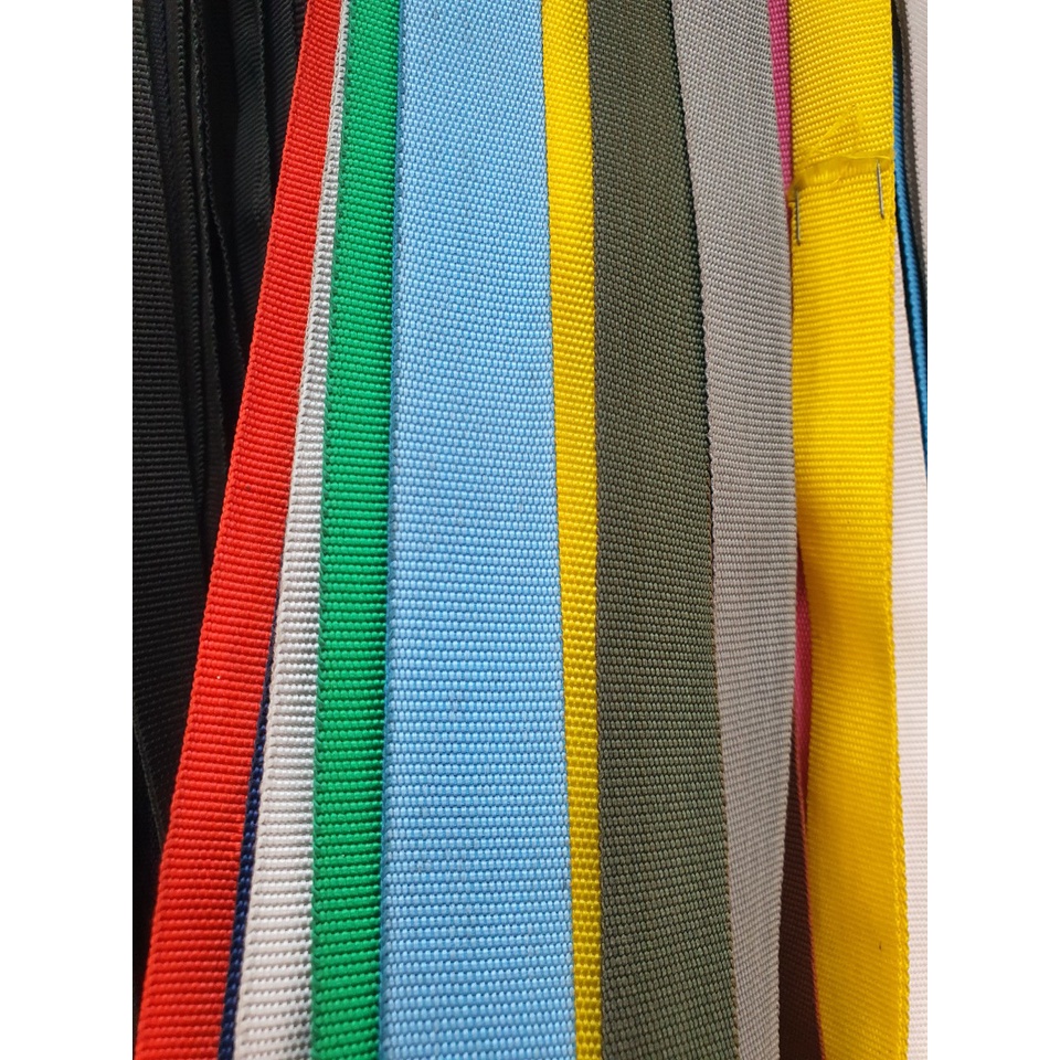 Dây đai cotton, dây dù dẹp, dây quai túi màu đen size 3cm