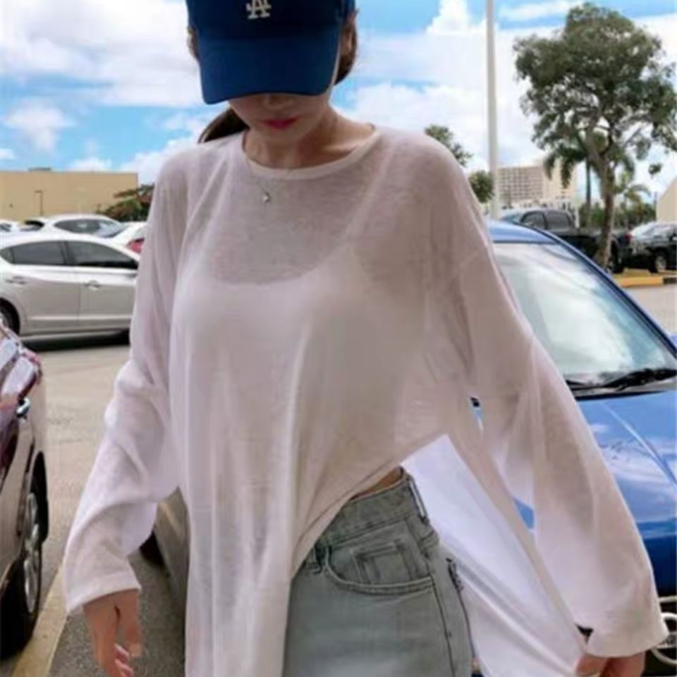 Áo Lưới Dài Tay Form Rộng Phong Cách Hàn Quốc Dành Cho Nữ