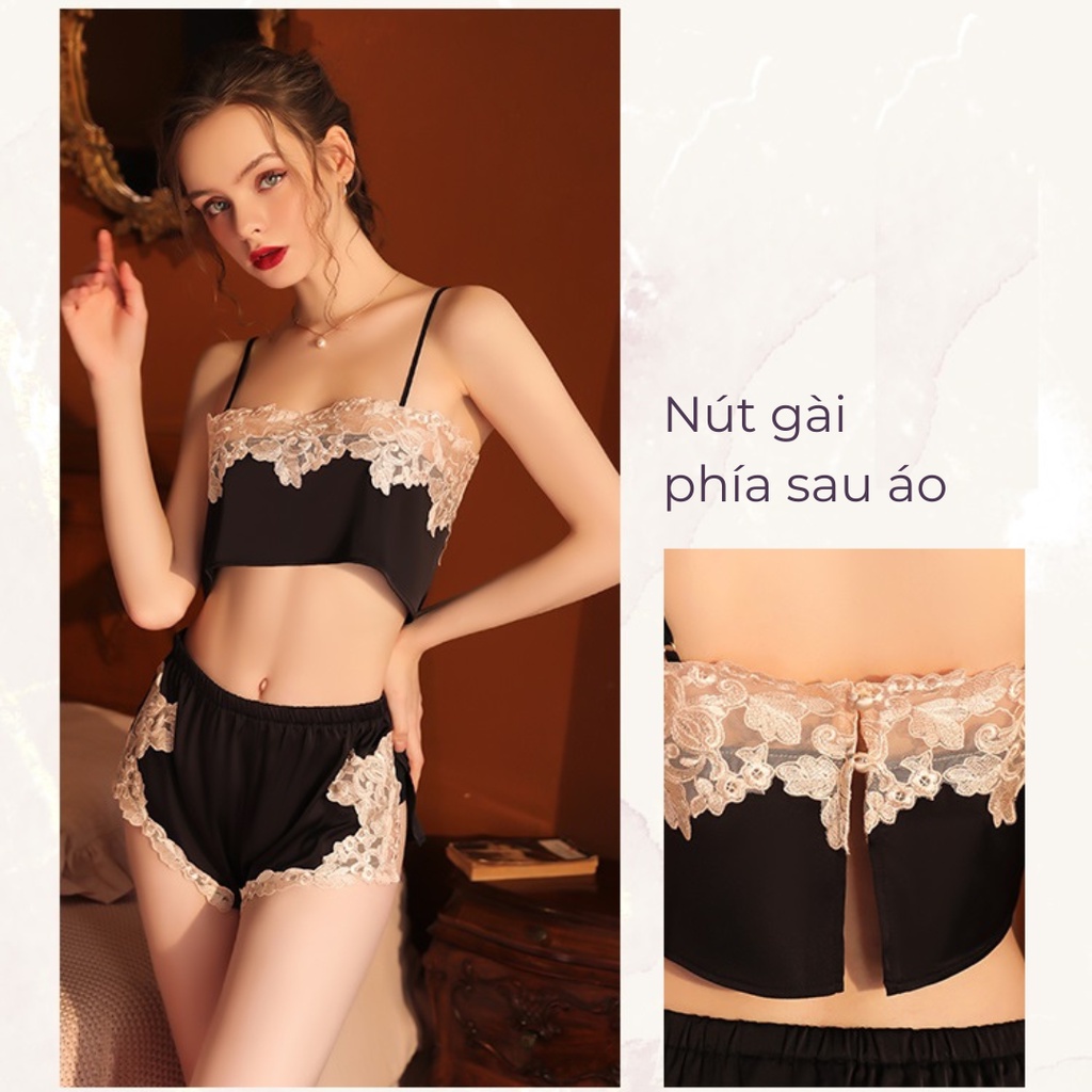 Bộ đồ ngủ VICKE SECVIA chất ren cao cấp, đầy đủ phụ kiện đi kèm, phong cách sang trọng sexy quyến rũ 1092 | BigBuy360 - bigbuy360.vn