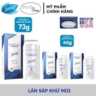Lăn khử mùi nữ dạng sáp mềm Secret Clinical Strength Soft Solid Free Sensitive , Stress Reponse 45g