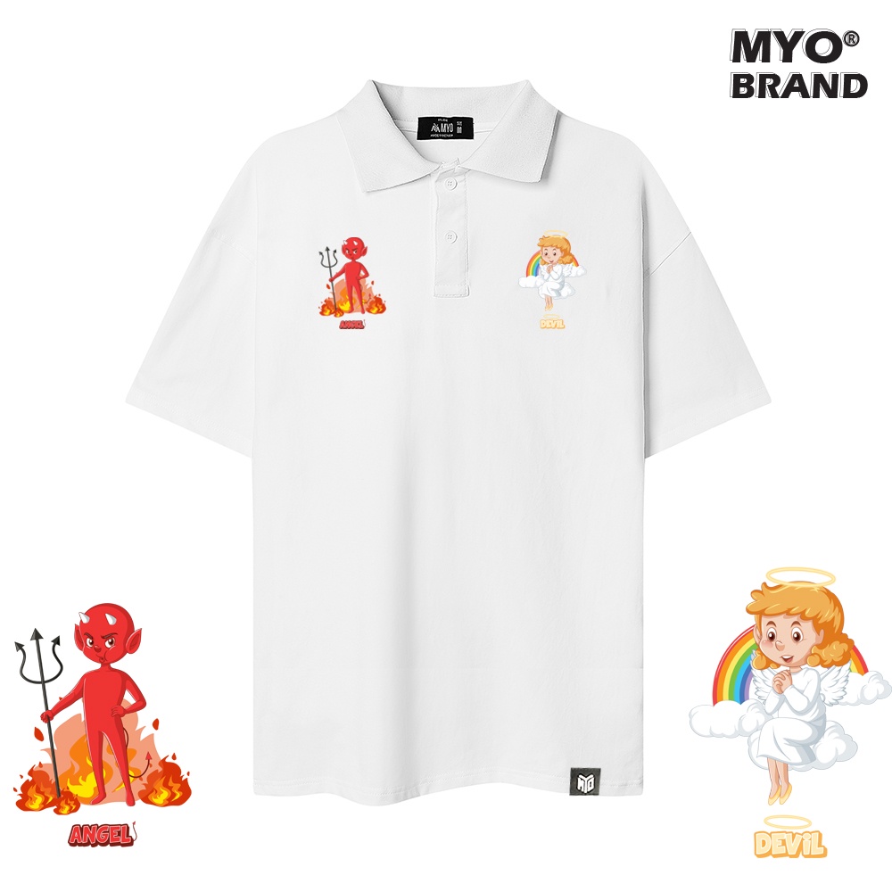 Ao Polo Nam Vai Cá Sấu Cotton Cao Cấp MYO Devil and Angel Q007