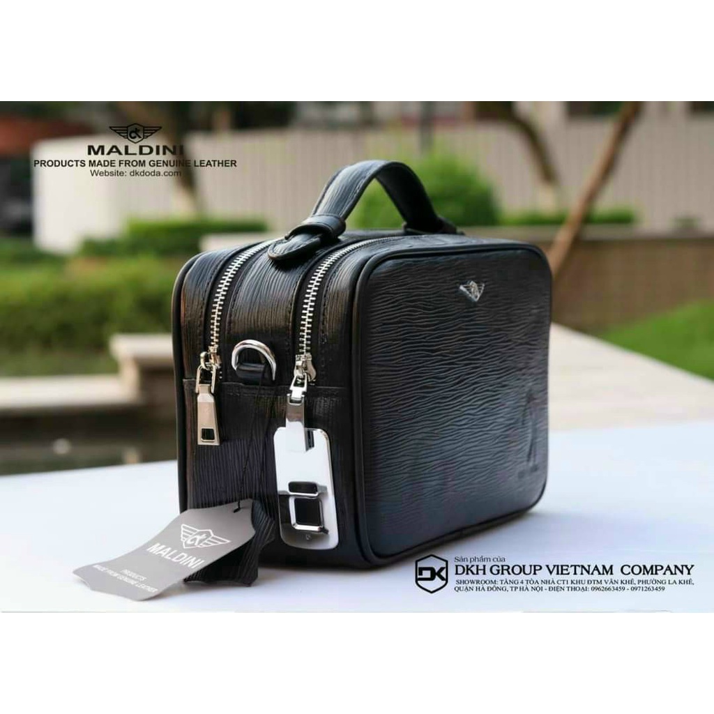 Túi cầm tay Mandini, Khóa Vân Tay An Toàn Chất Liệu Da Bò. Túi Cầm Tay Maldini Da Bê Ép Vân EPI, Khóa Vân Tay