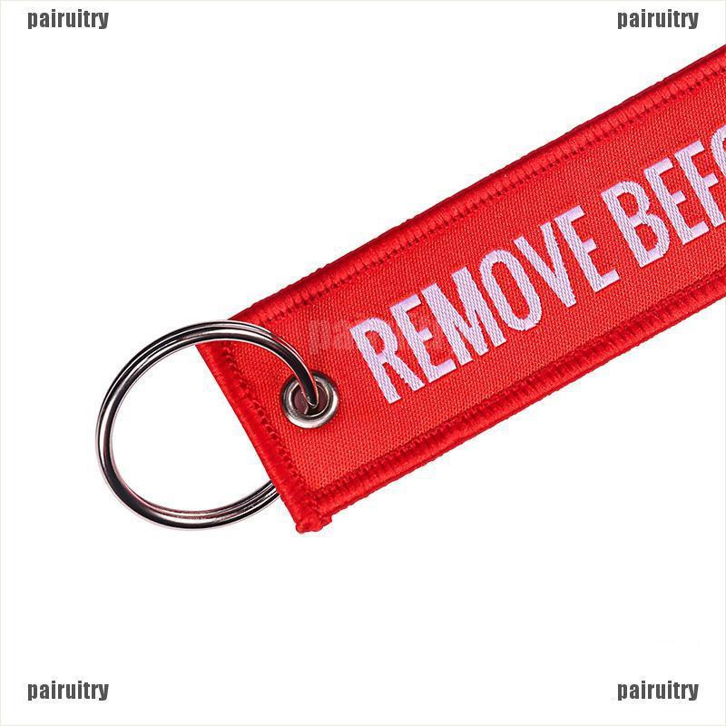 Móc Khóa Thêu Chữ Remove Before Flight Độc Đáo