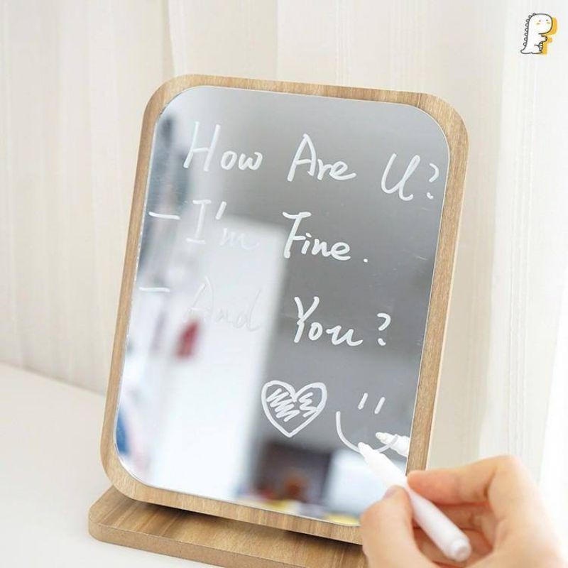 Gương gỗ để bàn - Gương gỗ nhỏ - Gương mini để bàn - Gương siêu xinh