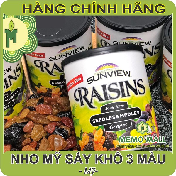 NHO MỸ SẤY KHÔ 3 MÀU SUNVIEW - Dẻo - Trái To - Ngon ngọt | BigBuy360 - bigbuy360.vn