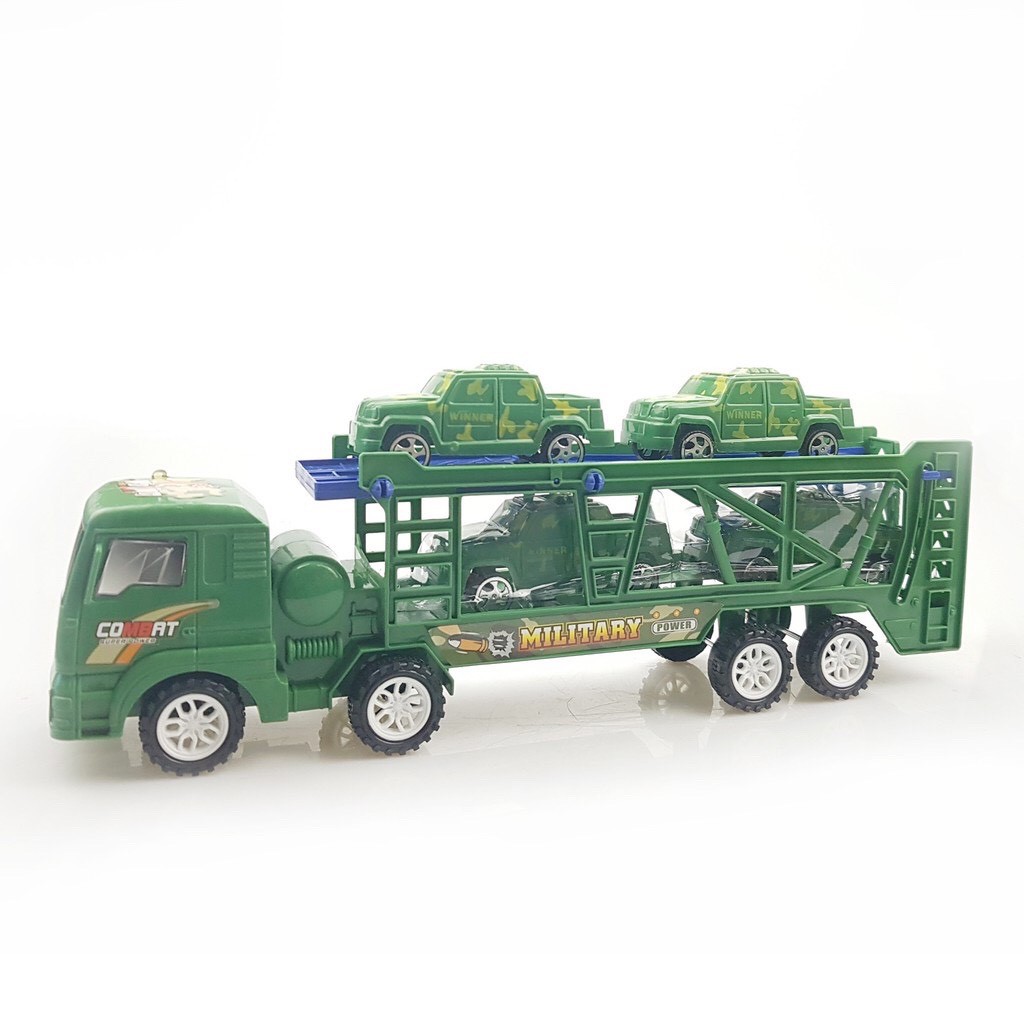 Đồ chơi xe 2 tầng chở 4 ô tô