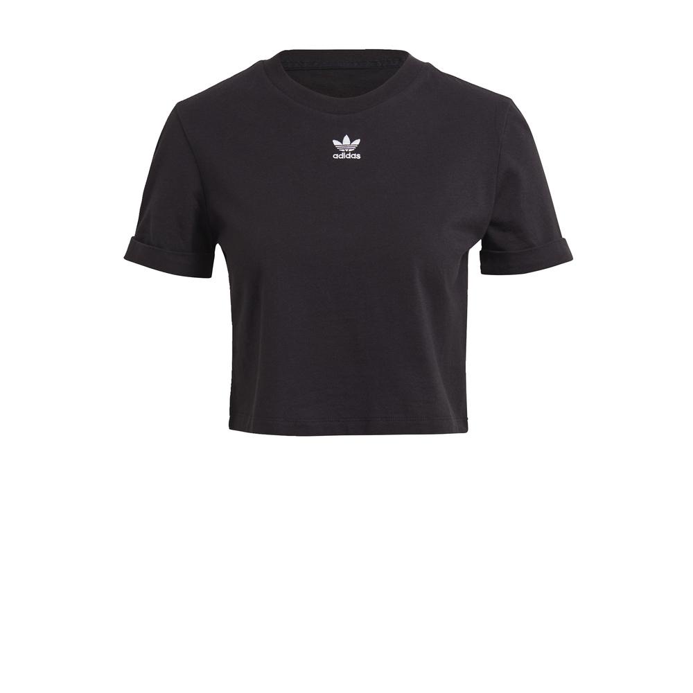 Áo Tee adidas ORIGINALS Nữ Áo crop top tay lật Classics Adicolor Màu đen GN2802