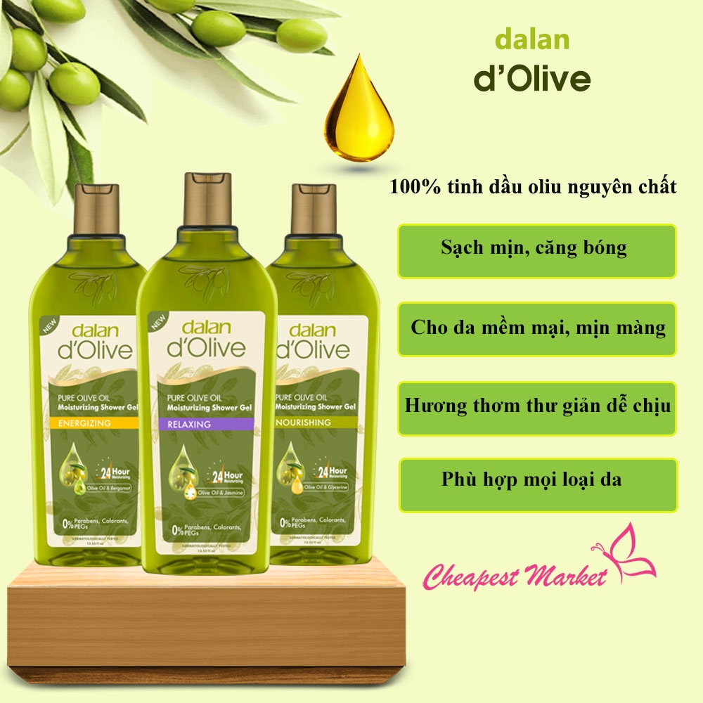 Sữa Tắm Dưỡng Ẩm Da Tinh Dầu Olive Dalan d'Olive 400ml