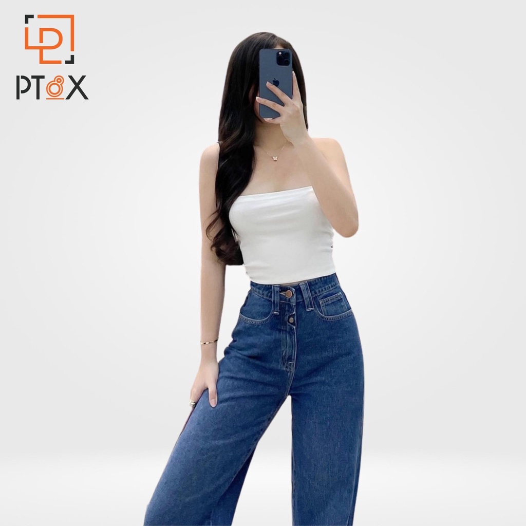 Áo croptop quây ngực len tăm nữ. áo thun dáng ôm màu đen trắng SIÊU HOT